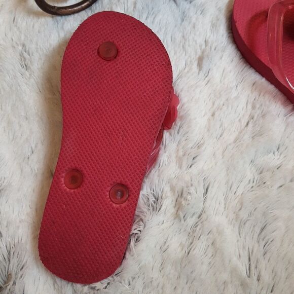 GAP KIDS Flip Flops Hot Pink Peonies size 12-13 - Picture 4 of 13